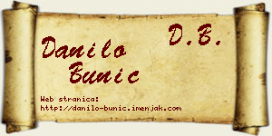 Danilo Bunić vizit kartica